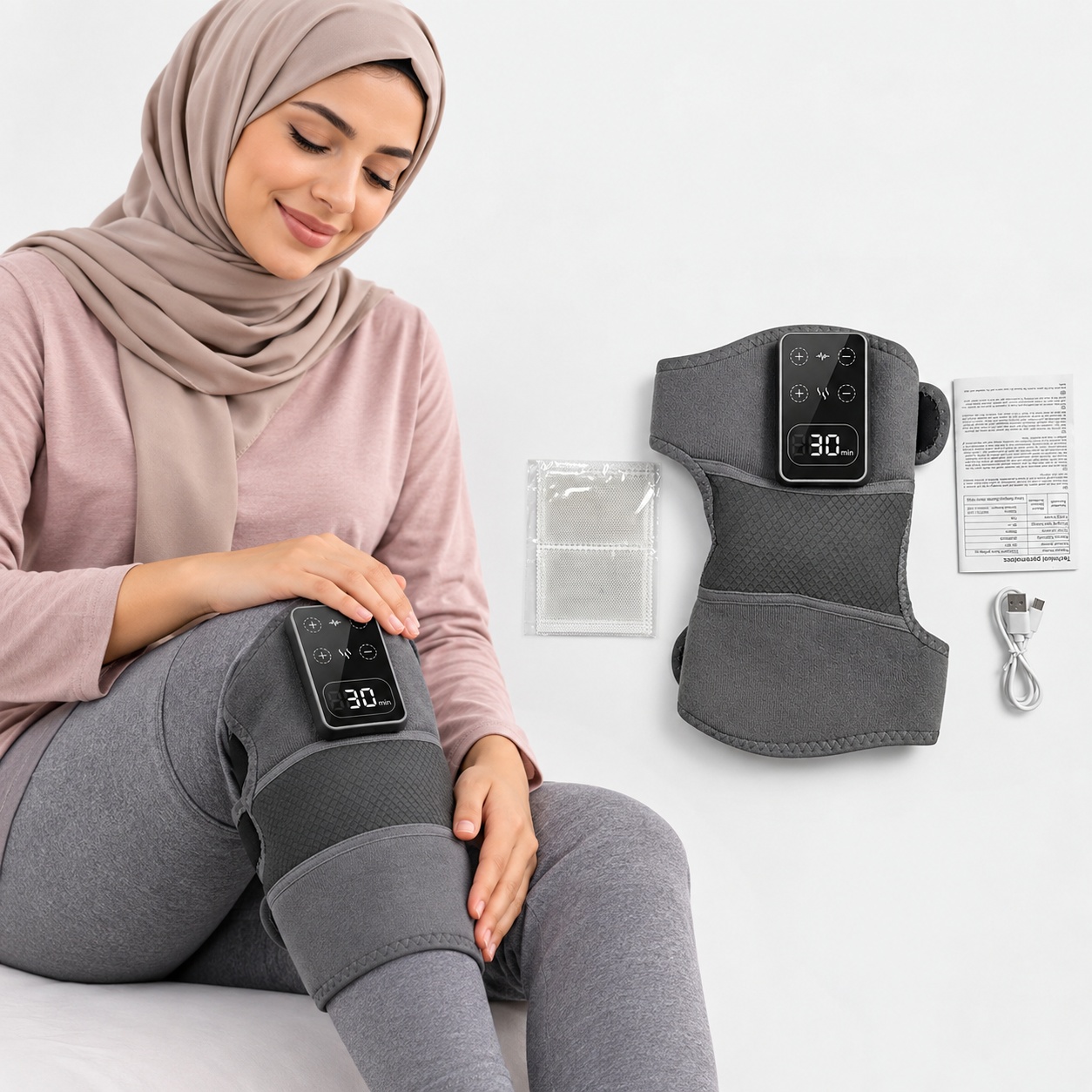 جهاز مساج الركبة الرقمي مع الملحقات